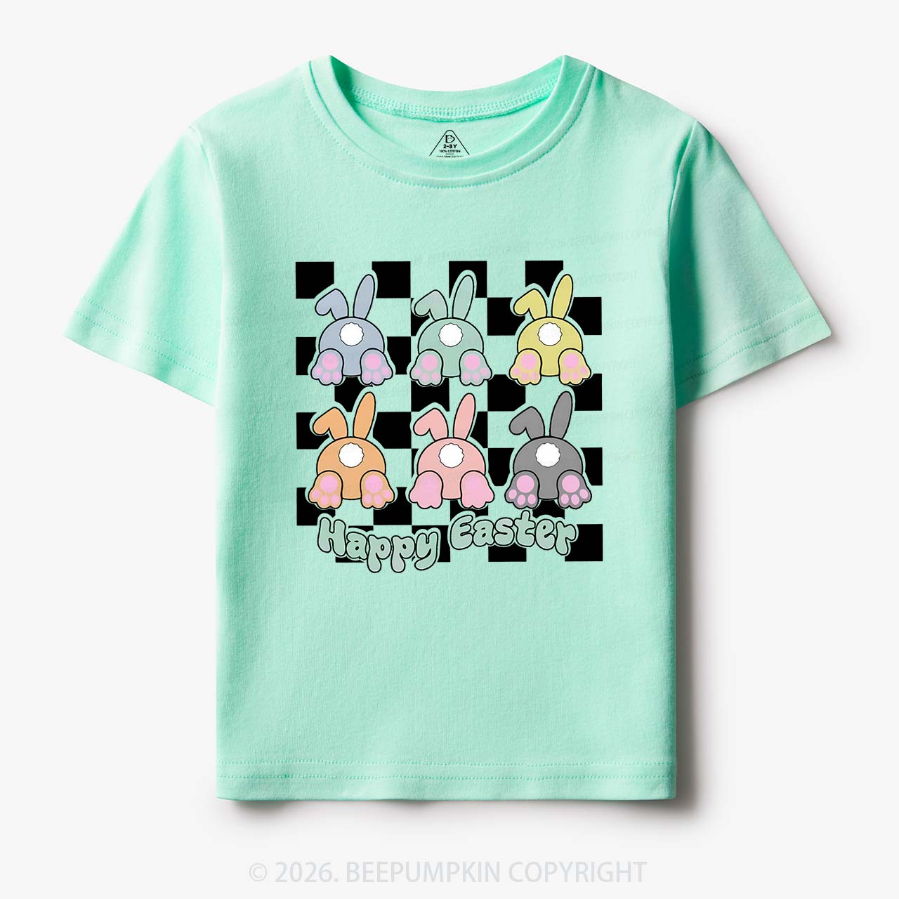 Happy Easter Bunnies Checkered Toddler&Kid's Tees