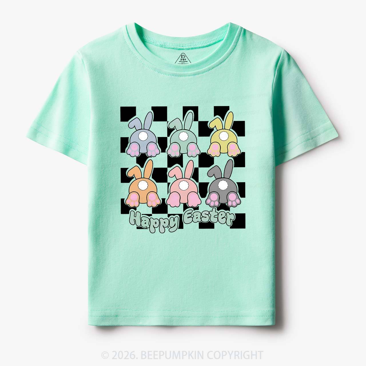 Happy Easter Bunnies Checkered Toddler&Kid's Tees