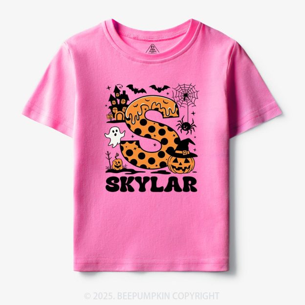 Cute Personalized Name Halloween Toddler&Kid's Tees Beepumpkin