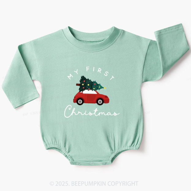 My First Christmas Baby Bubble Romper Beepumpkin