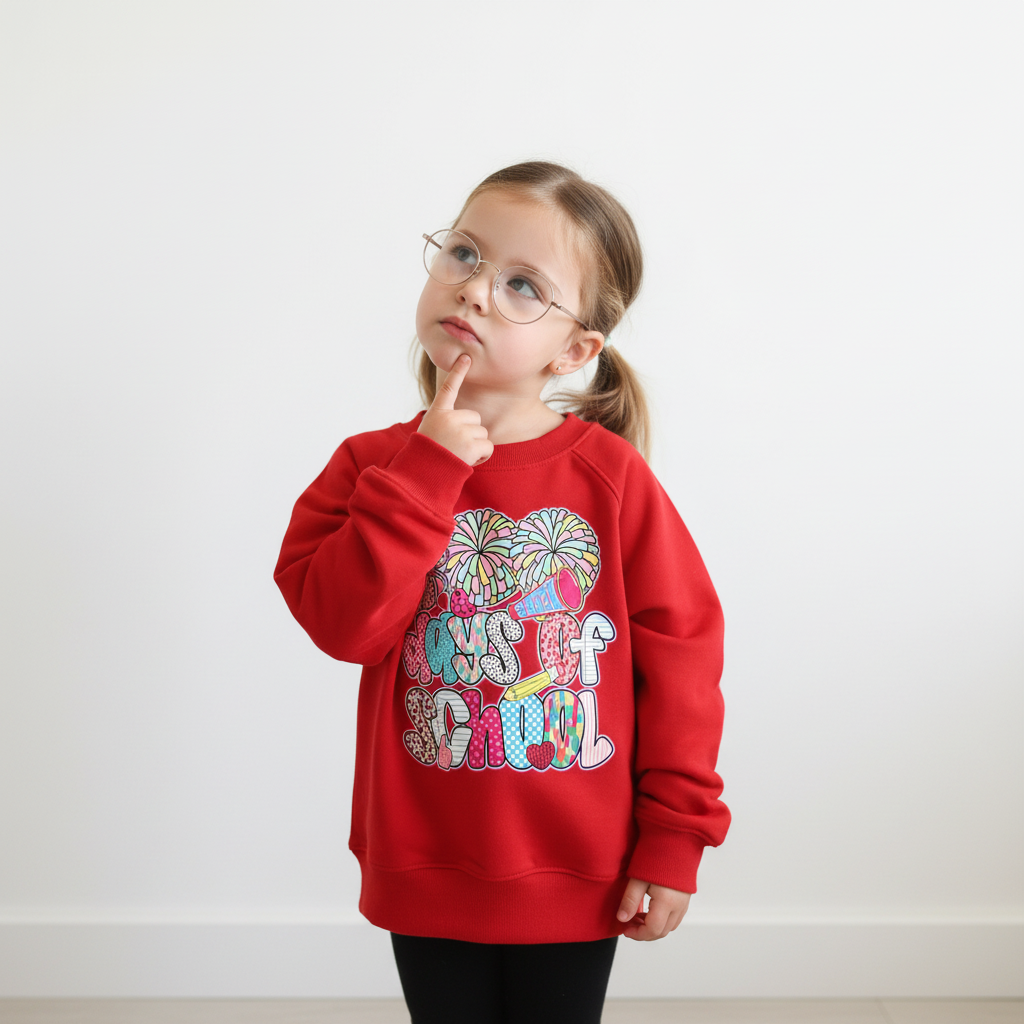 Cheer For 100 Days Pom Pom School Spirit Toddler&Kid's Sweatshirt