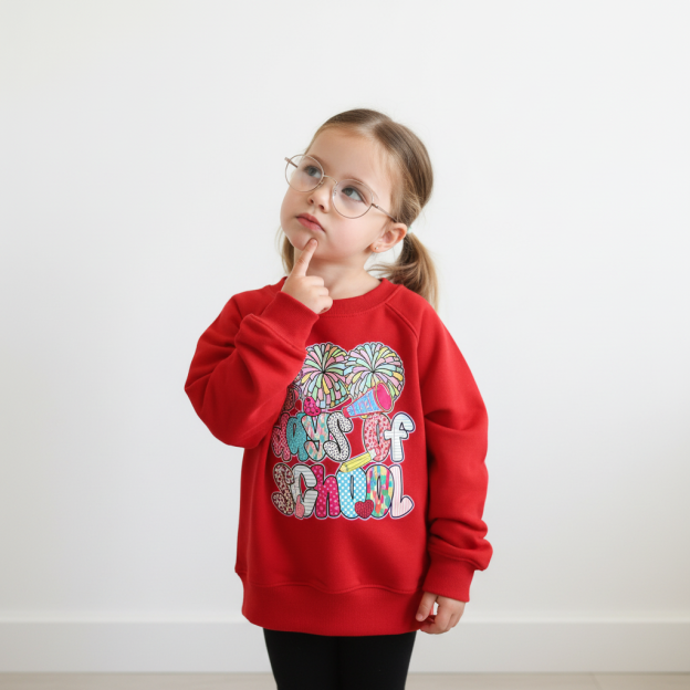 Cheer For 100 Days Pom Pom School Spirit Toddler&Kid's Sweatshirt