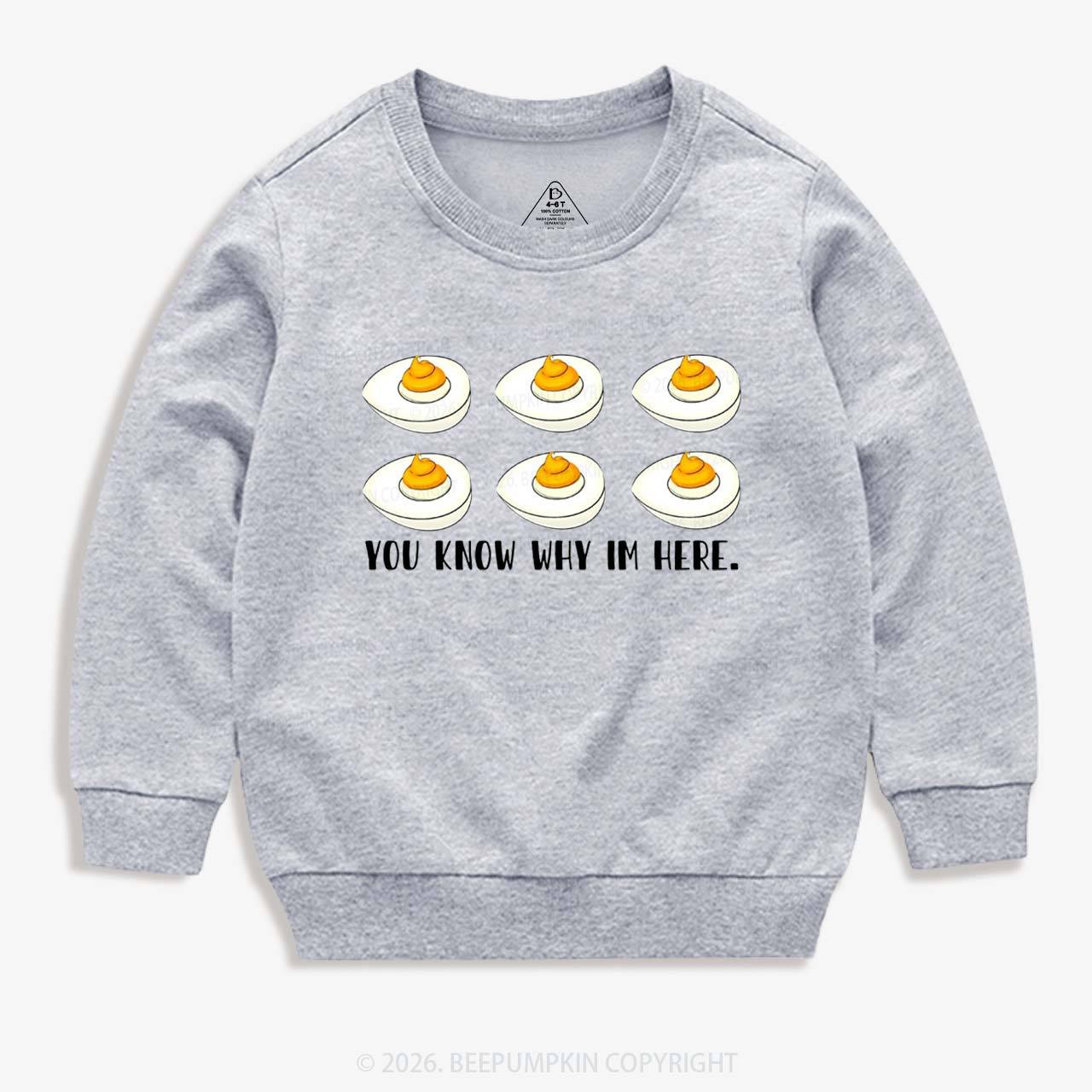 You Know Why I'm Here Funny Kid's Sweatshirt