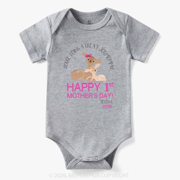 Happy 1st Mother's Day Deer Bodysuit For Baby