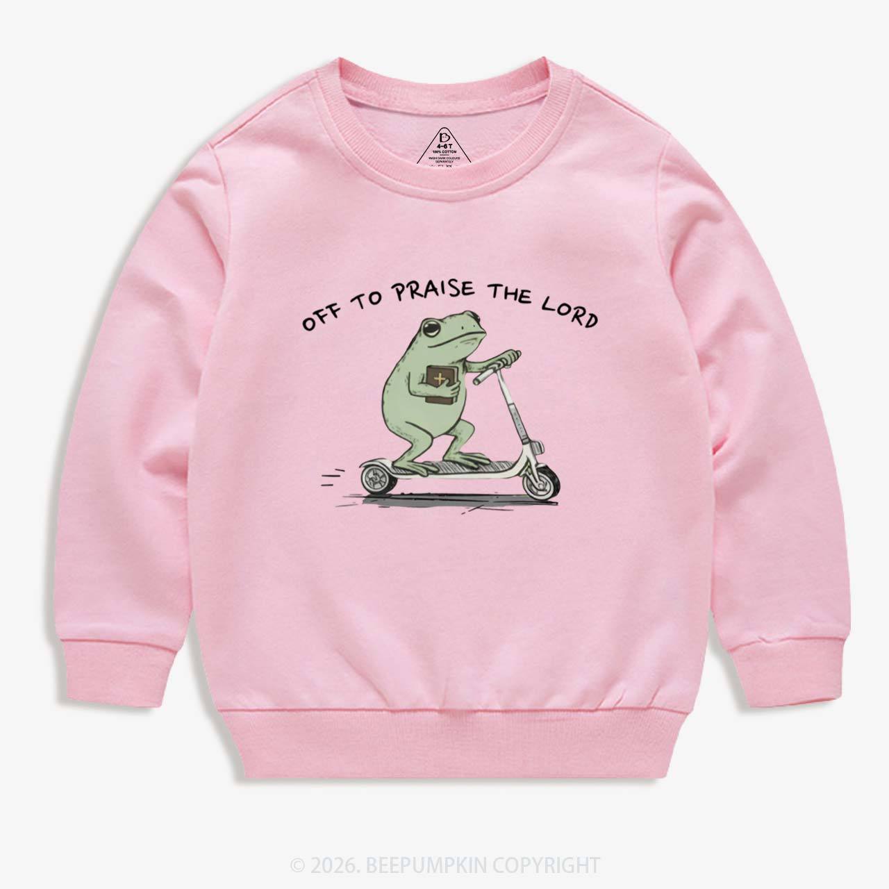 Frog Off To Praise The Lord Kid's Sweatshirt