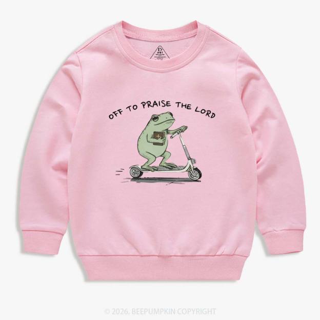 Frog Off To Praise The Lord Kid's Sweatshirt