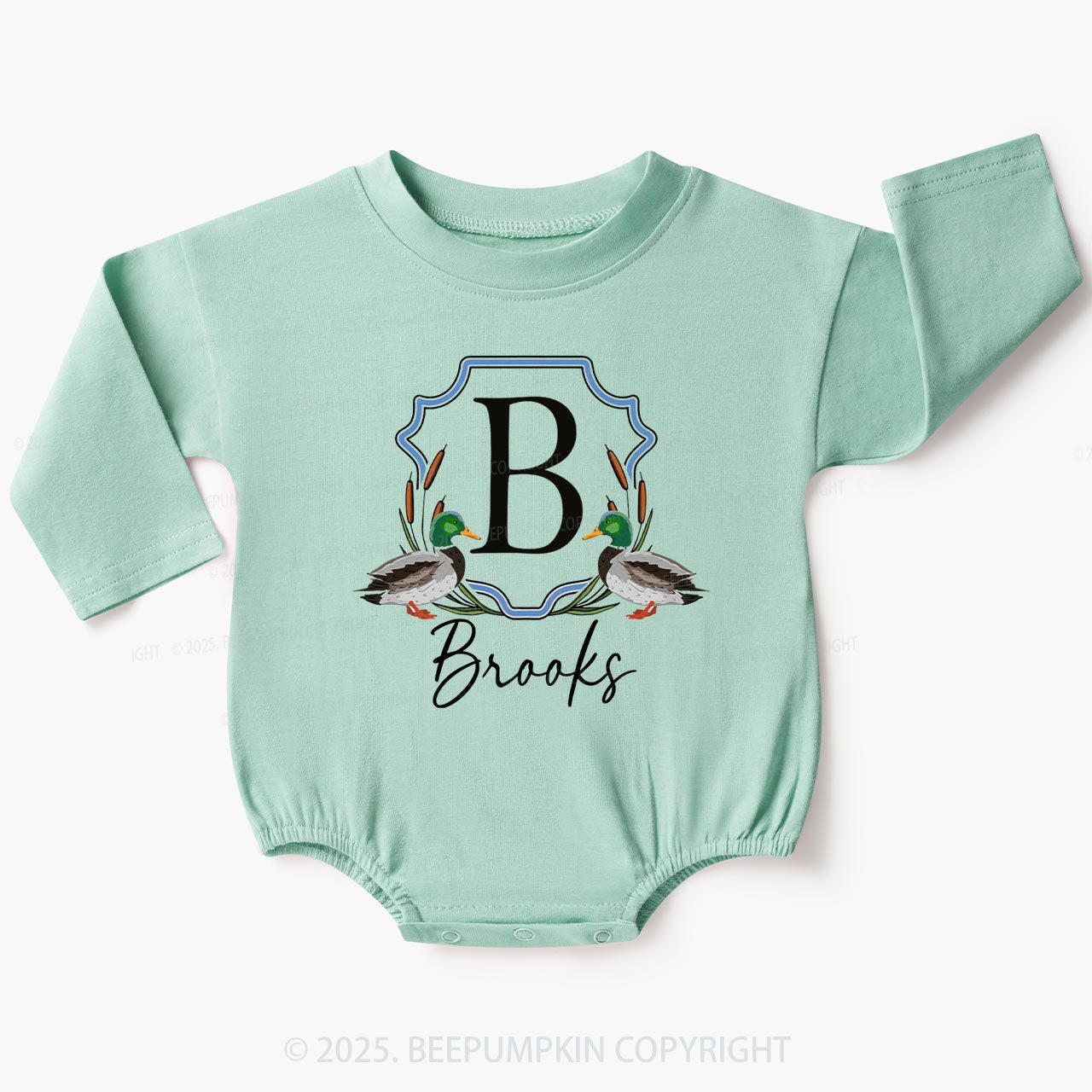 Personalized Mallard Ducks Baby Bubble Romper Beepumpkin
