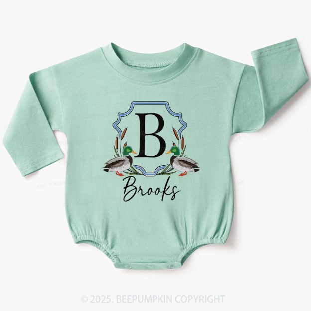 Personalized Mallard Ducks Baby Bubble Romper Beepumpkin