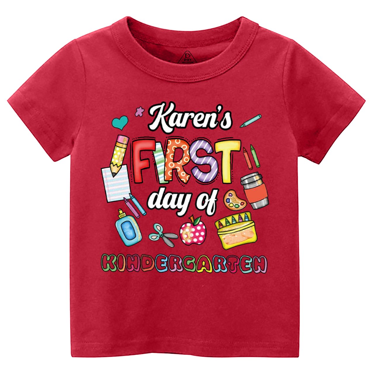 Personalized First Day of Kindergarten Toddler&Kid's Tees Beepumpkin 