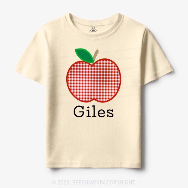 Personalized Red Apple Toddler&Kid's Tees Beepumpkin