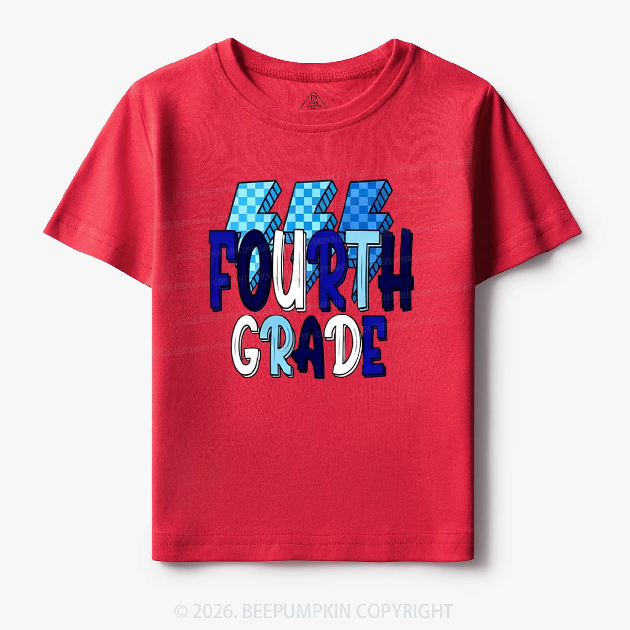 Pixel Blue Checkered Grade Level Toddler&Kid's Tees