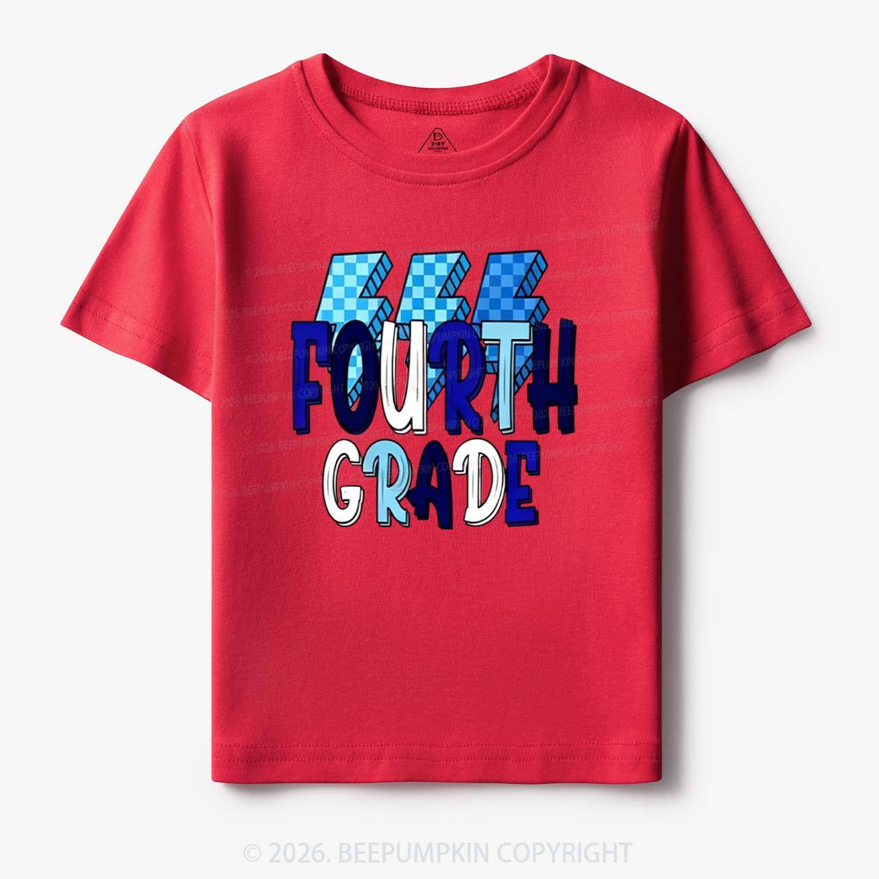 Pixel Blue Checkered Grade Level Toddler&Kid's Tees