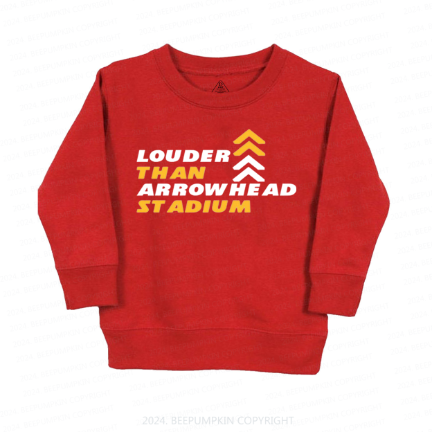 Louder Than Arrowhead Stadium Kids Sweatshirt