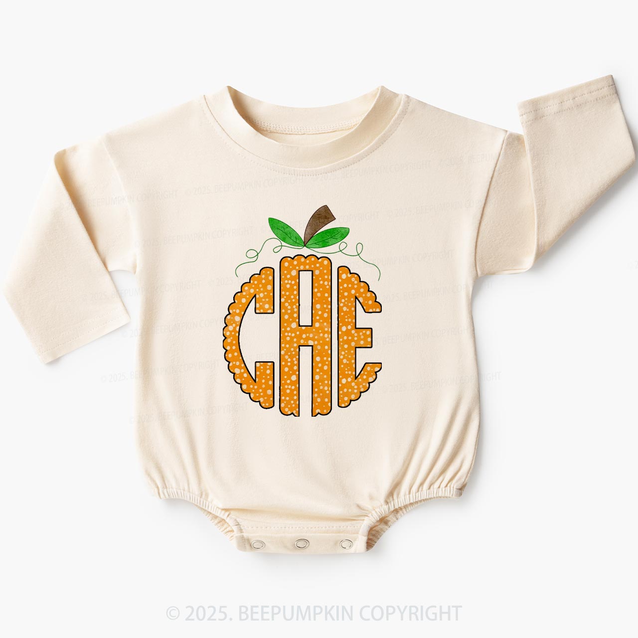 Personalized Initials Fall Baby Bubble Romper Beepumpkin