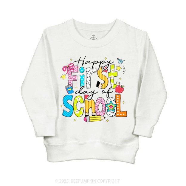 Happy First Day Of School Kid's Sweatshirt