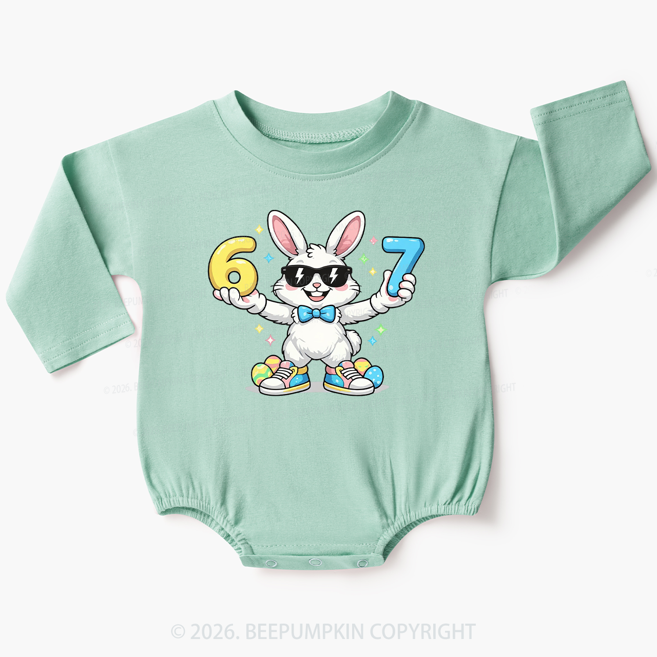Hip‑Hop 67 Bunny Baby Bubble Romper