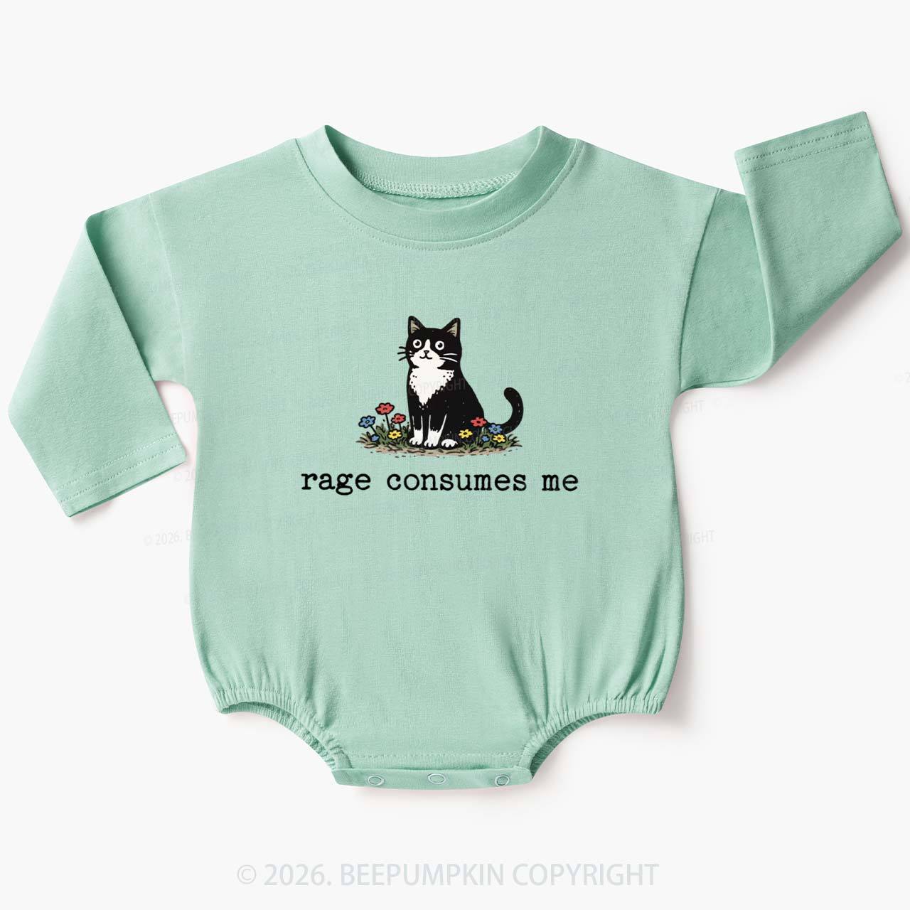 Funny Cat Rage Consumes Me Baby Bubble Romper