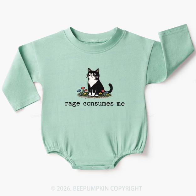 Funny Cat Rage Consumes Me Baby Bubble Romper