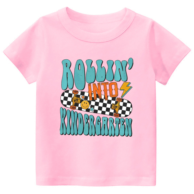 Rolling Into Kindergarten Toddler&Kids Tees 