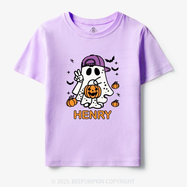 Personalized Halloween Boy Ghost Toddler&Kid's Tees Beepumpkin