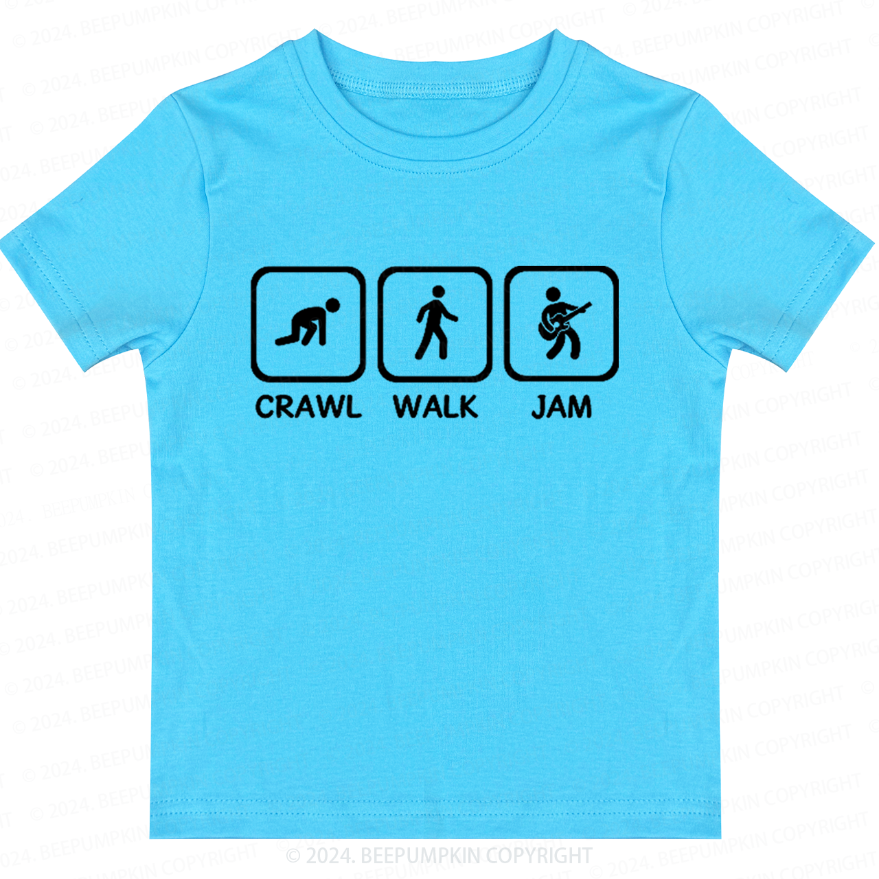 Crawl Walk Jam Guitar Toddler&Kids Tees 8