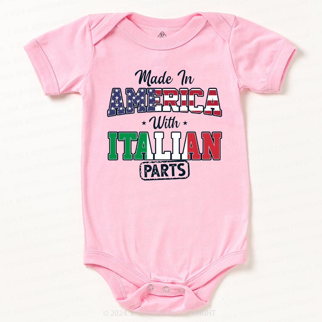 Personalized  Made In Parts National Flag Bodysuit Beepumpkin