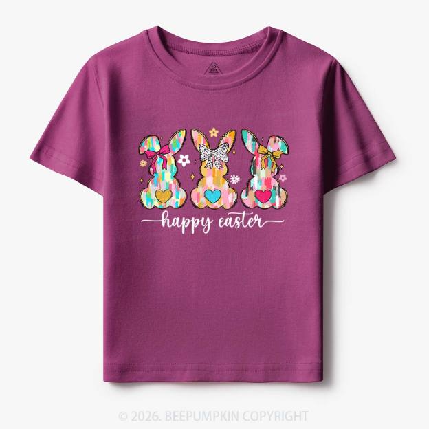 Pastel Brush Happy Easter Bunnie Toddler&Kid's Tees