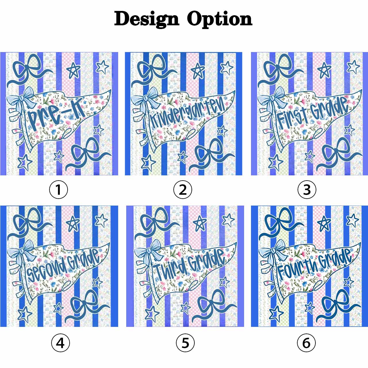 Retro Striped Floral Pennant Flag Back To School Toddler&Kid's Tees