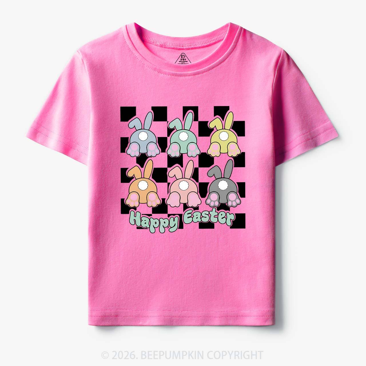 Happy Easter Bunnies Checkered Toddler&Kid's Tees