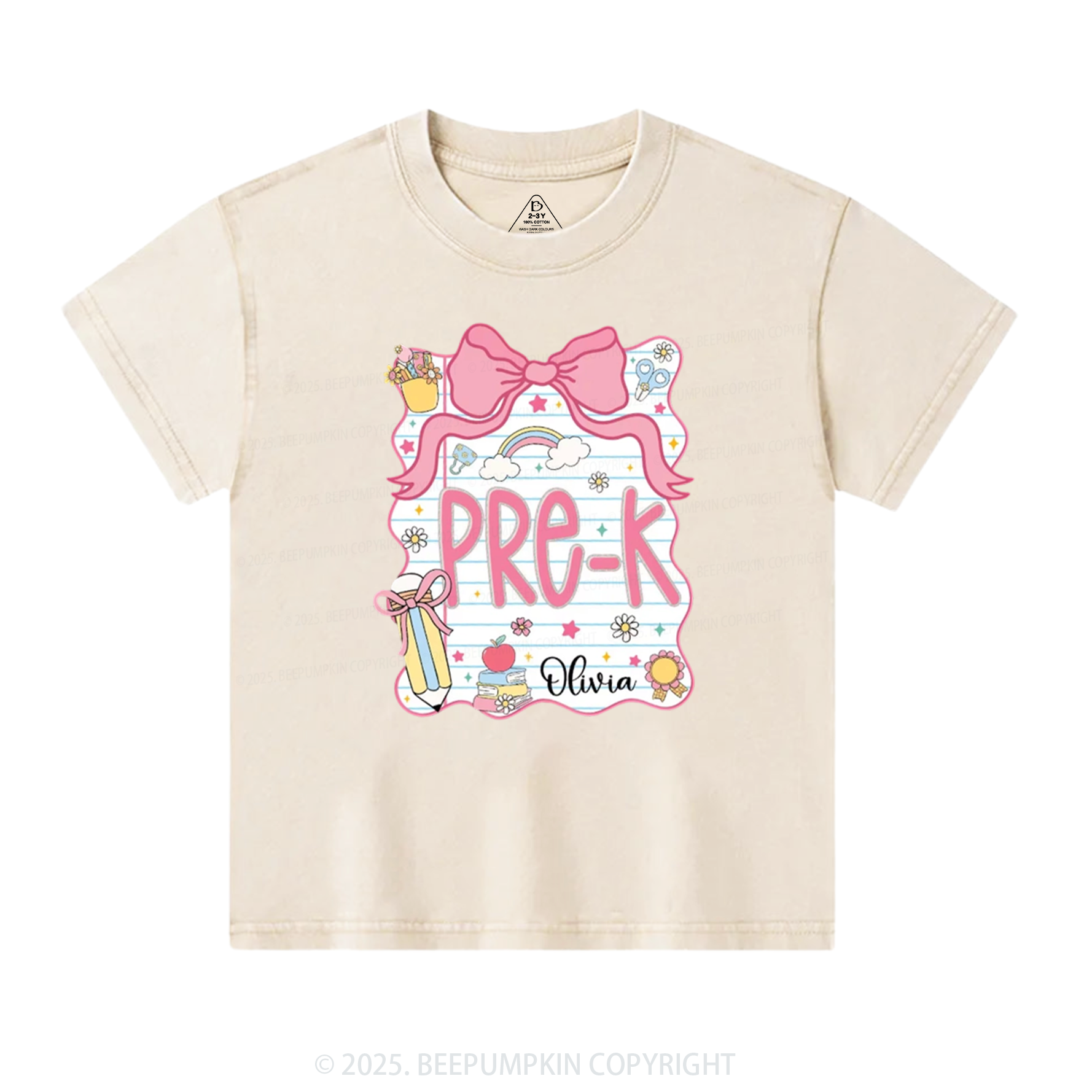 Personalized Sweet School Journey Toddler&Kids Washed Tees