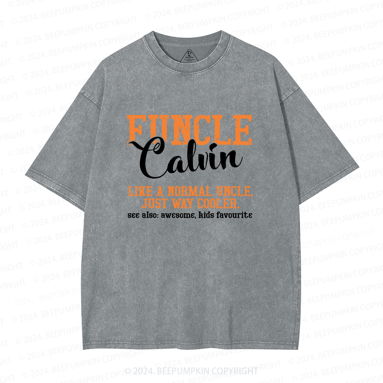 Personalized Funcle Like A Normal Uncle Just Way Cooler Uncle Washed T-Shirts 
