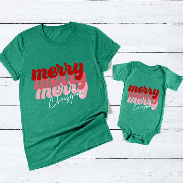Merry Merry Merry Christmas Family Matching Shirt