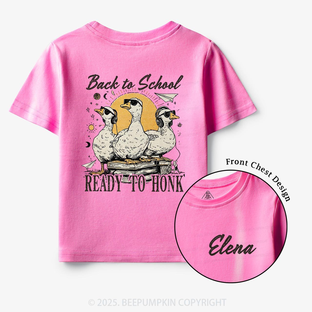 Personalized Back To School Ready To Honk Toddler&Kid's Tees Beepumpkin