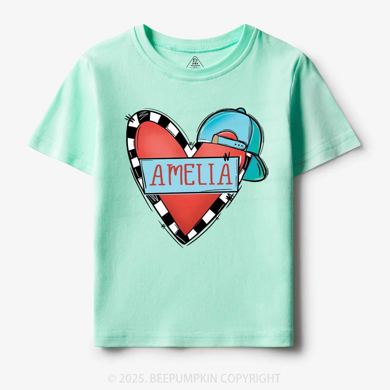 Personalized Cool Heart Toddler&Kid's Tees Beepumpkin