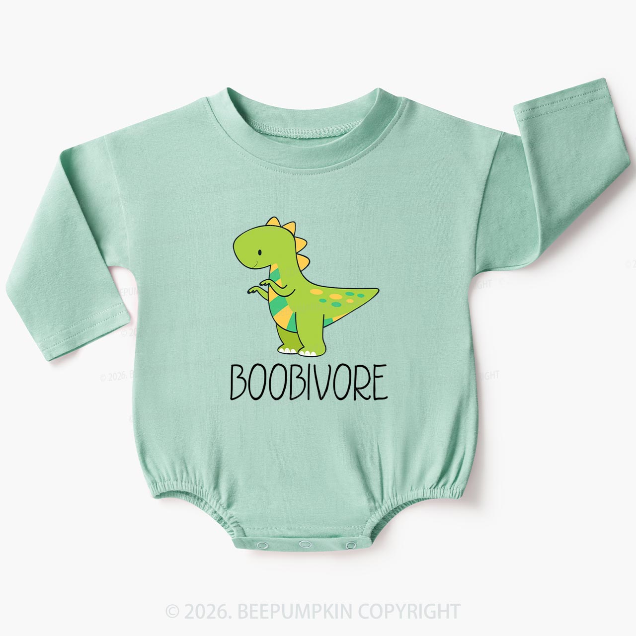 Funny Boobivore Dinosaur Baby Bubble Romper