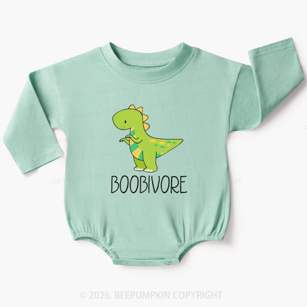 Funny Boobivore Dinosaur Baby Bubble Romper