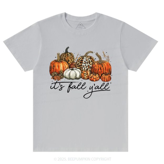 It's Fall Y'all Leopard Pumpkin T-Shirts Beepumpkin
