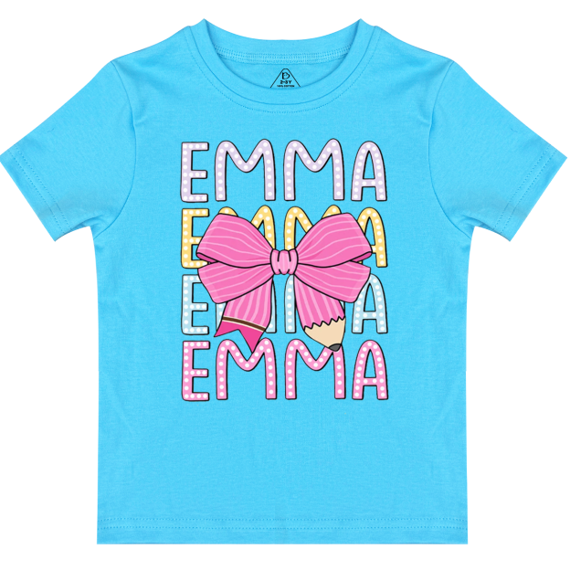 Personalized  Pink Bow Toddler&Kid's Tees Beepumpkin 
