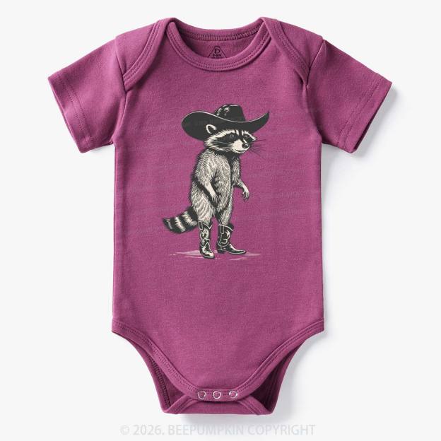 Funny Western Raccoon Cowboy Bodysuit