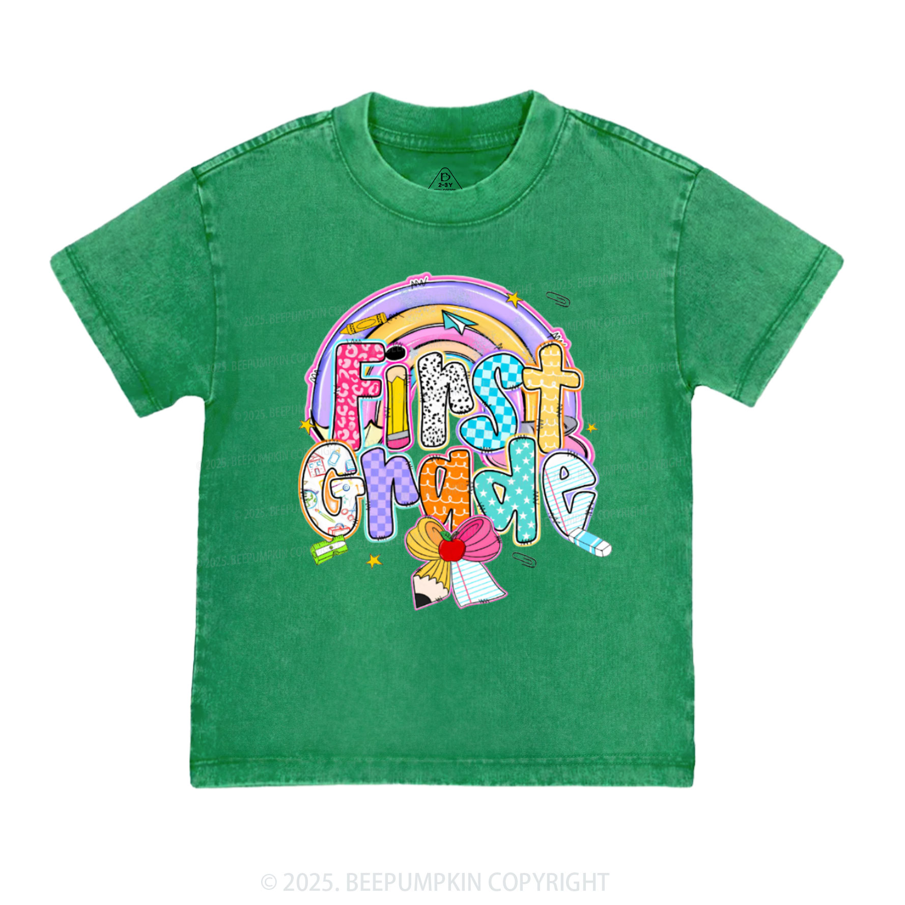 Personalized Rainbow Learning Days Toddler&Kids Washed Tees