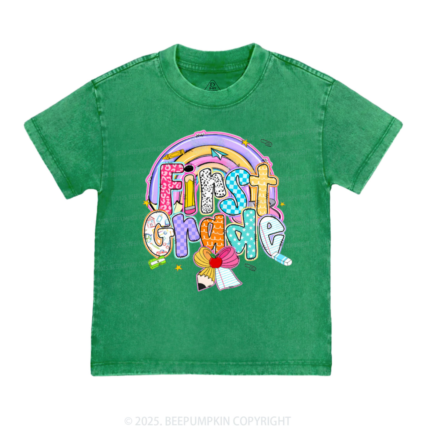 Personalized Rainbow Learning Days Toddler&Kids Washed Tees