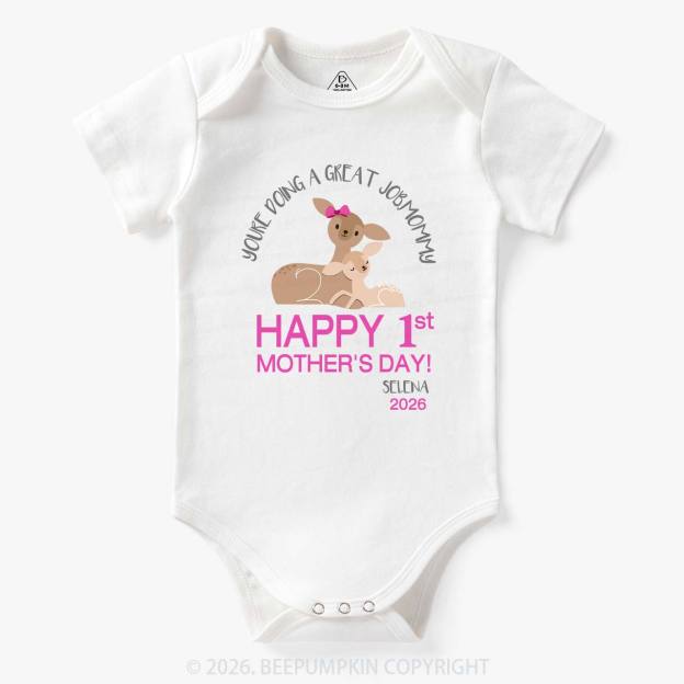 Happy 1st Mother's Day Deer Bodysuit For Baby