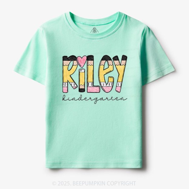 Personalized Pencil Letter Name Toddler&Kid's Tees Beepumpkin
