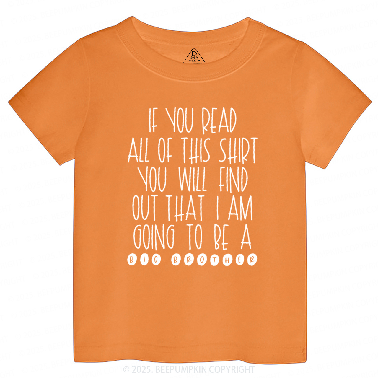 I Am Going To Be A Big Brother Toddler&Kid's Tees Beepumpkin