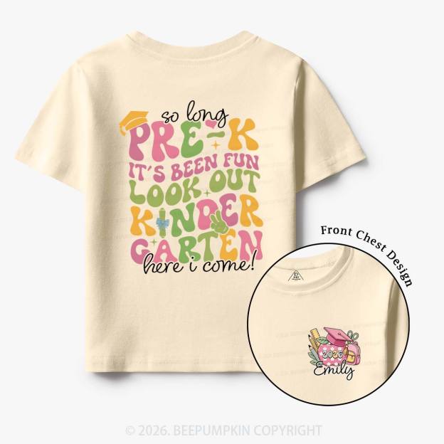 Personalized Name So Long Pre‑K Hello Kindergarten Toddler&Kid's Tees