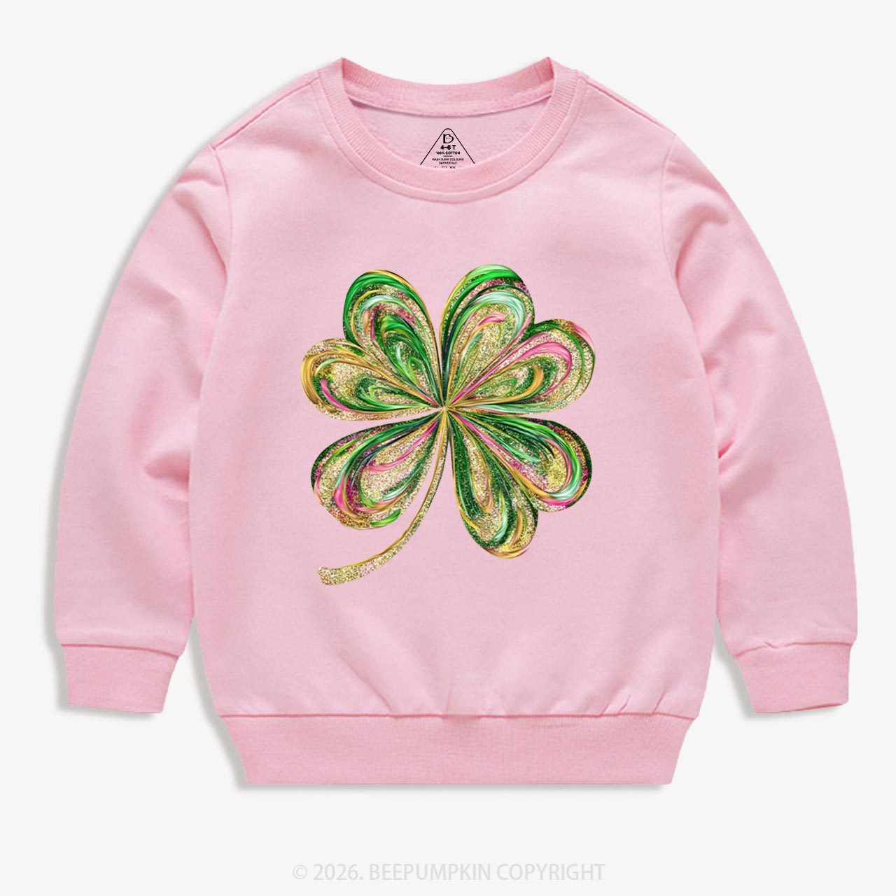 Retro Lucky Shamrock St Patrick's Day Kid's Sweatshirt