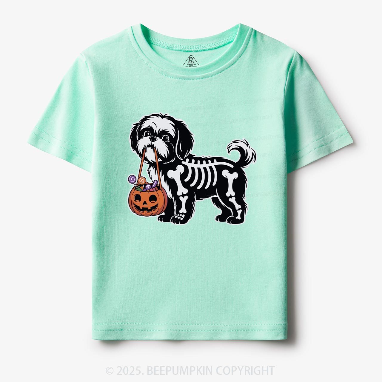 Halloween Skeleton Dog Toddler&Kid's Tees Beepumpkin