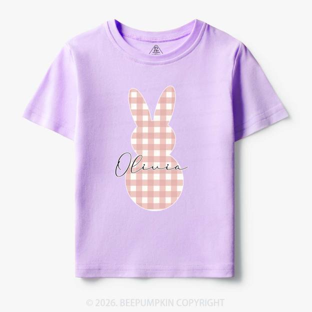 Personalised Easter Petit Gingham Bunny Toddler&Kid's Tees