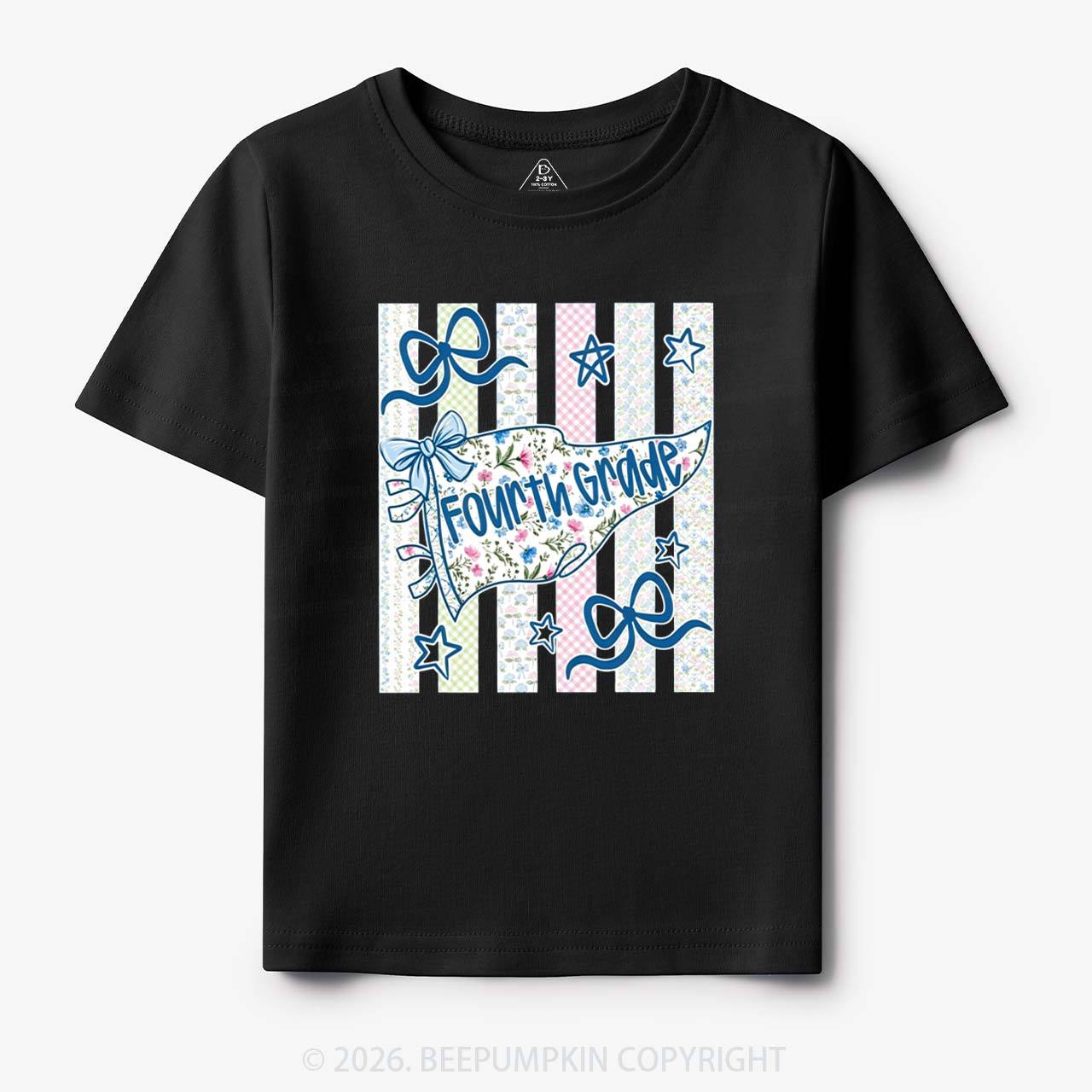 Retro Striped Floral Pennant Flag Back To School Toddler&Kid's Tees