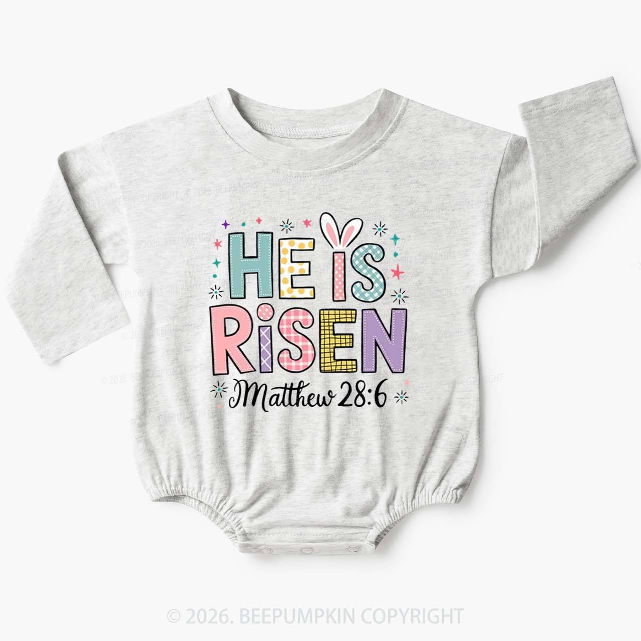 He is Risen Easter Joy Baby Bubble Romper